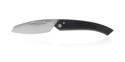 le Roques folding knife with black horn handle