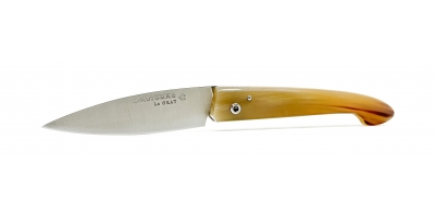 le Grat folding knife with blond horn handle