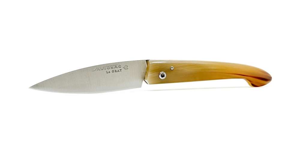 Couteau le Grat en corne blonde