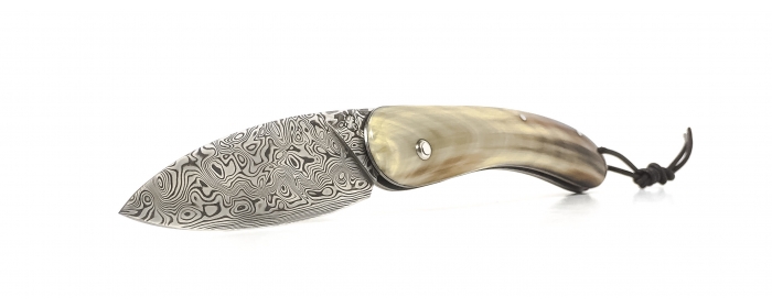Couteau le cathare cran forcé corne blonde