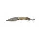 Couteau le cathare cran plat corne blonde damas