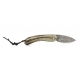Couteau le cathare cran plat corne blonde damas