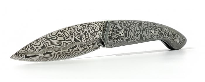 Ariegois folding knife full damasteel