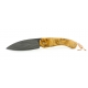 Le cathare folding knife with elm burl handle