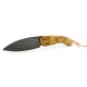 Le cathare folding knife with elm burl handle