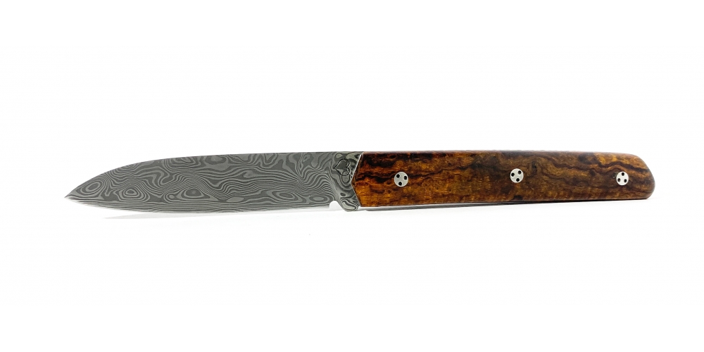 Le Montagnol folding knife olive tree burl