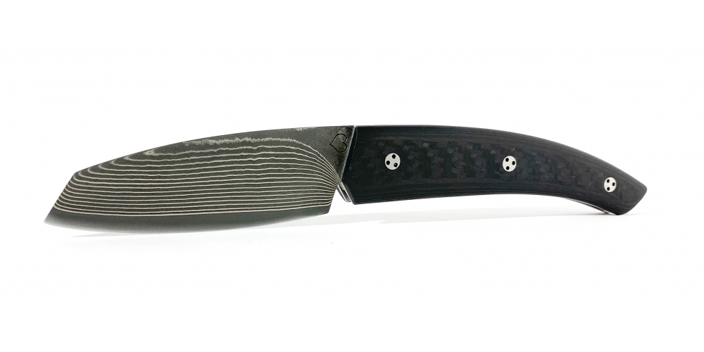 Folding Knife le Roques carbon fiber suminagashi sgps