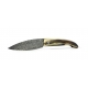 L'ariégeois folding knife blonde horn handle damasteel blade