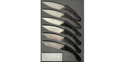 Coffret de 6 Ariégeois de table en corne noire
