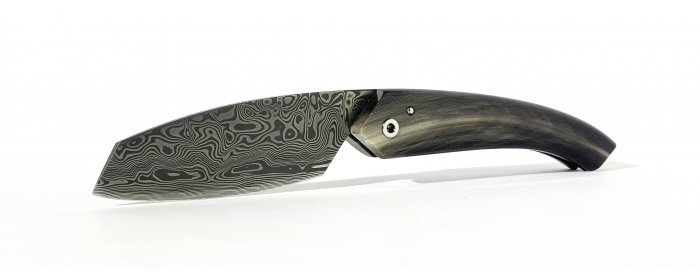 Le Roques folding knife damasteel blade