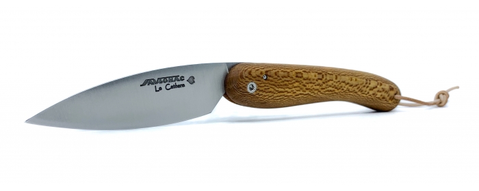 Le cathare folding knife with plane tree handle