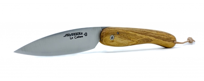 Le cathare folding knife with ashwood handle