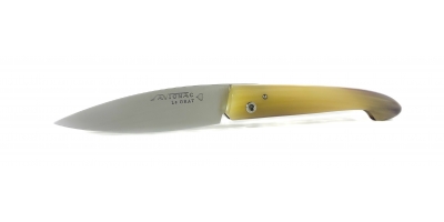 le Grat folding knife with blond horn handle